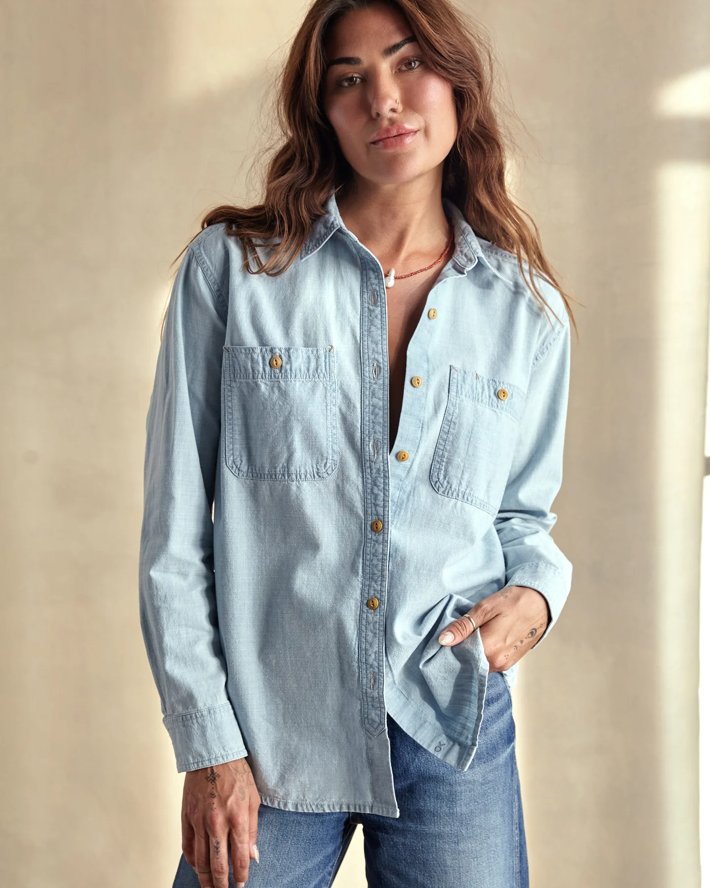 Women's Chambray Utility Shirt - Image 2